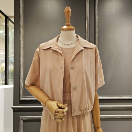 밑단 스트링 숏자켓