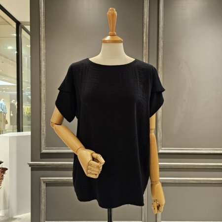 튤립소매 백리본 블라우스