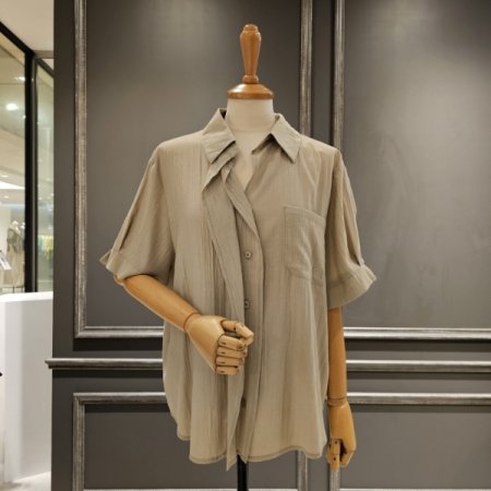 5부소매 루즈핏 셔츠
