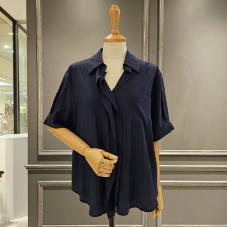 5부소매 루즈핏 셔츠