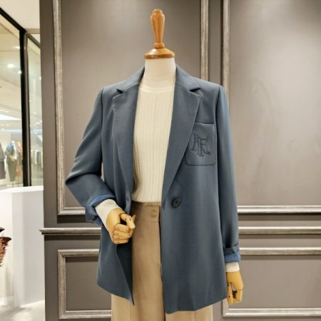 포켓 이니셜 원버튼 자켓