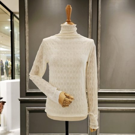 레이스 터들넥 티셔츠