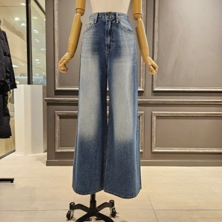 와이드 핏 워싱 데님팬츠