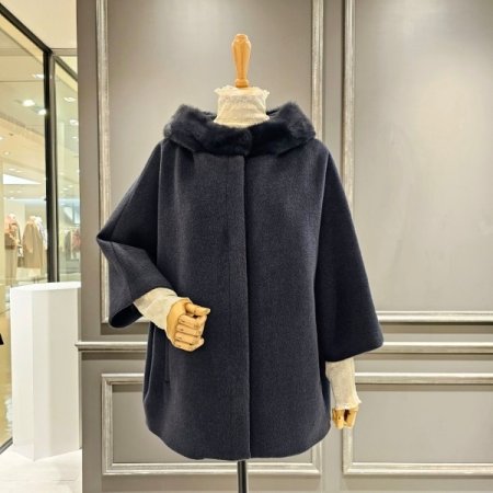 밍크 퍼 울 코트