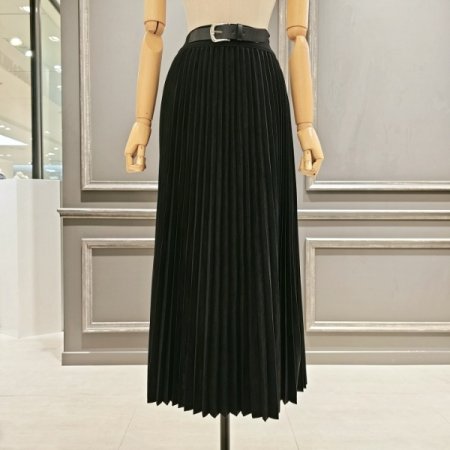 벨트장식 스웨이드 스커트