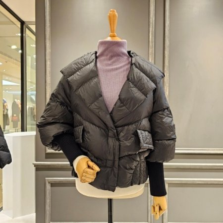 니트배색 숏 패딩점퍼