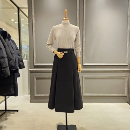 벨트장식 뒷밴딩 스커트