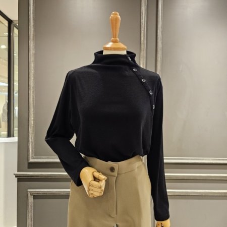 사선 단추 반폴라 기모티