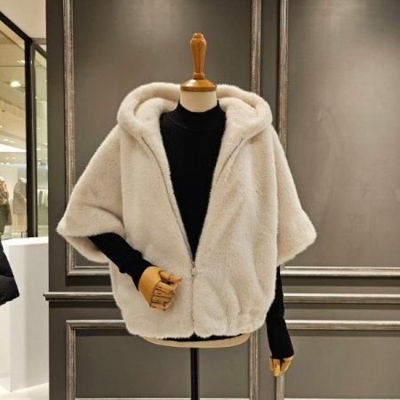 페이크 퍼 케이프 점퍼