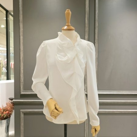 넥프릴 지퍼 블라우스