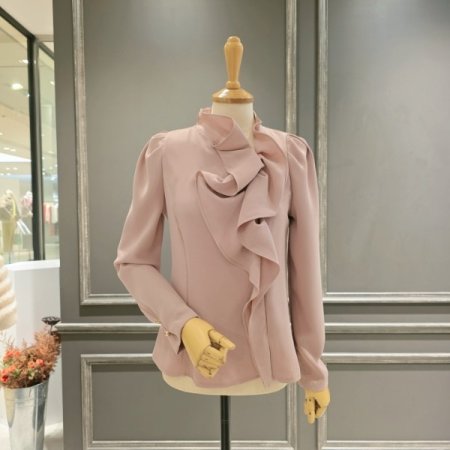 넥프릴 지퍼 블라우스