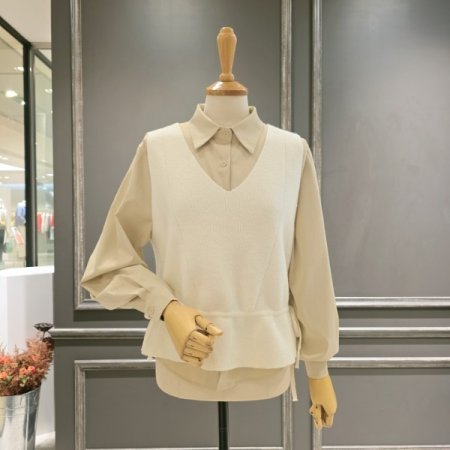 숏기장 셔츠 니트 베스트