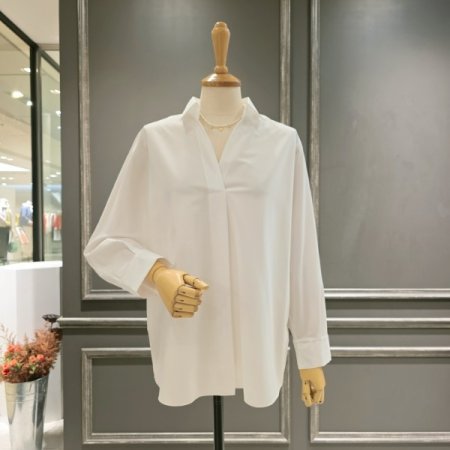 브이넥 카라 루즈핏 셔츠