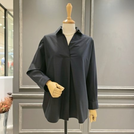 브이넥 카라 루즈핏 셔츠