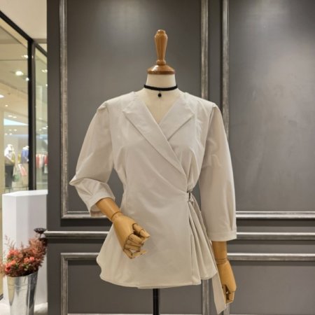 랩스타일 페블럼 블라우스