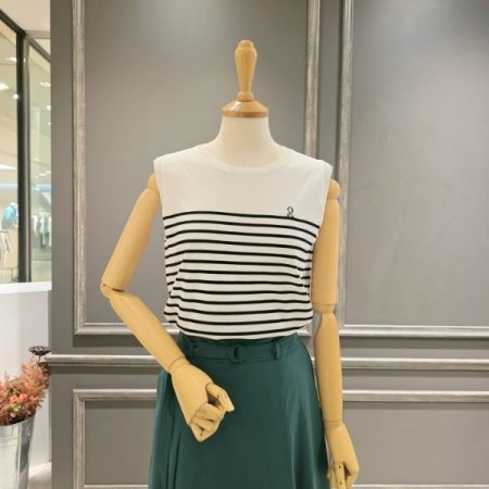 민소매 스트라이프 니트