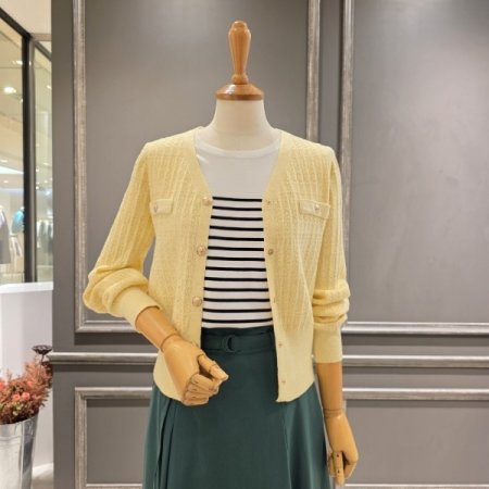 금장 스냅 버튼 가디건