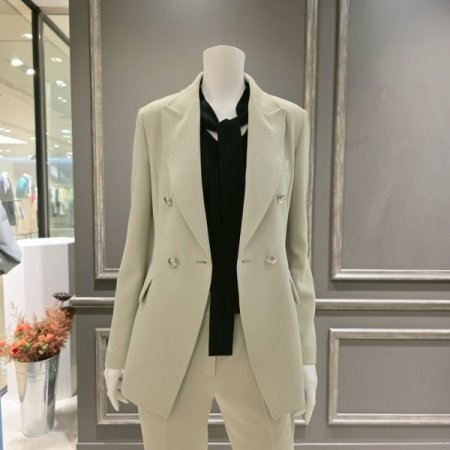 카라넥 스티치 더블 자켓