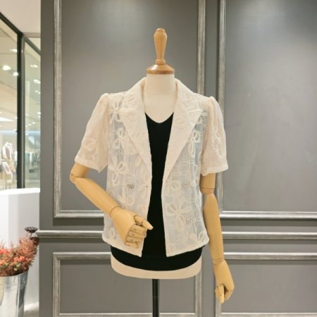 리본자수 캐주얼 자켓