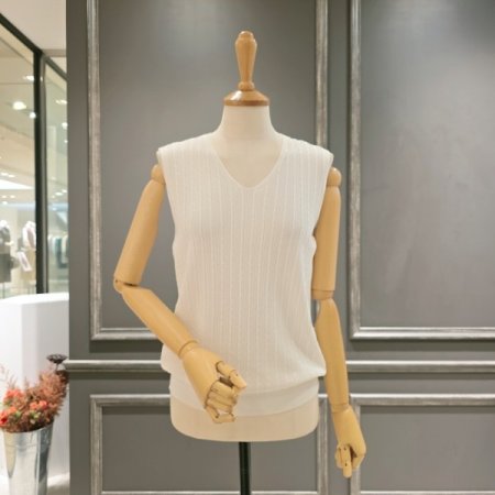 브이넥 민소매 니트