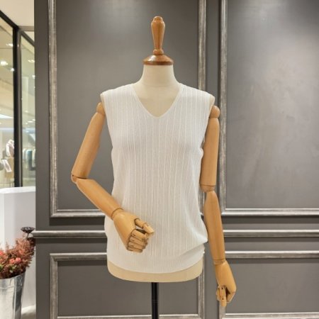 브이넥 민소매 니트