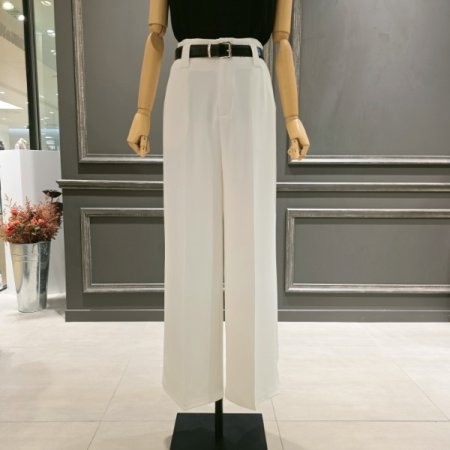 벨트 세미와이드 일자 팬츠