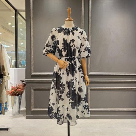 프린팅 A라인 원피스