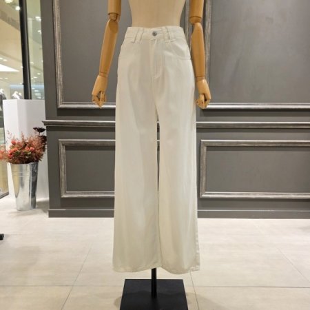 데님 일자 세미 와이드 팬츠