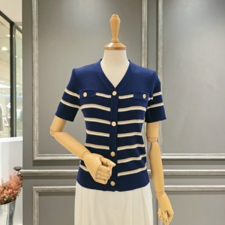 스트라이프 골지 가디건