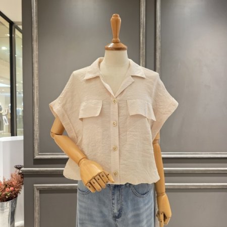 밑단 스트링 루즈핏 셔츠