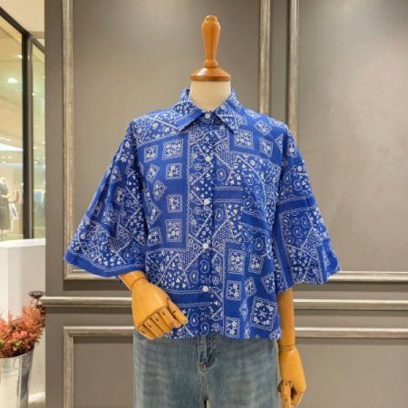 소매와이드 숏 블라우스