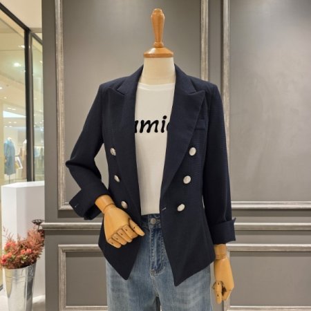 더블 은장버튼 자켓