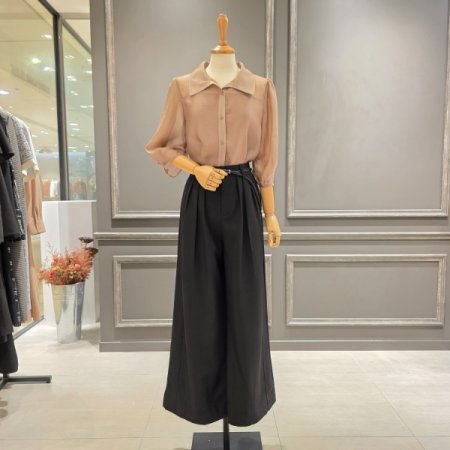 시스루 카라 블라우스