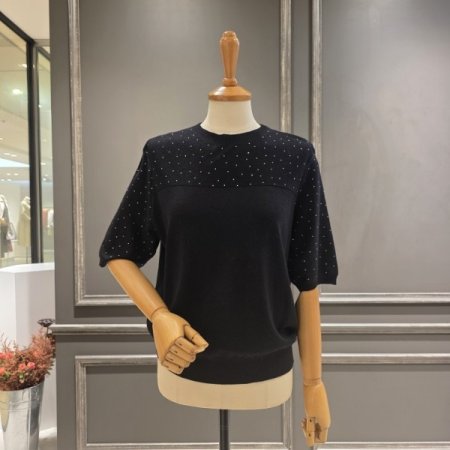 비즈장식 5부 니트