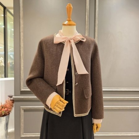 노카라 울 혼방 자켓