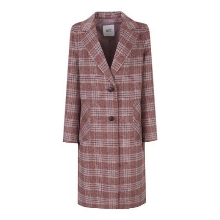 체크 슬릿 싱글 롱코트