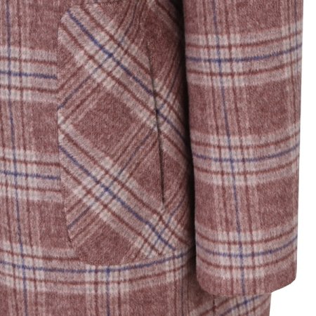 체크 슬릿 싱글 롱코트