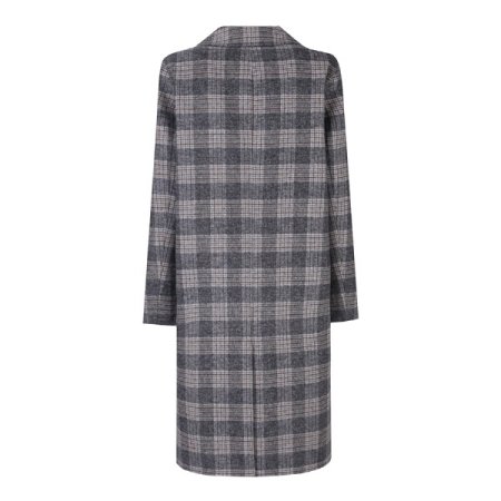 체크 슬릿 싱글 롱코트