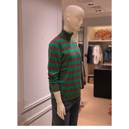 터틀넥 글리터 스트라이프 니트