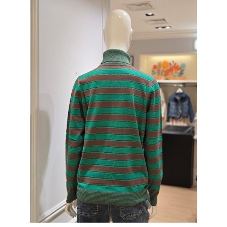 터틀넥 글리터 스트라이프 니트