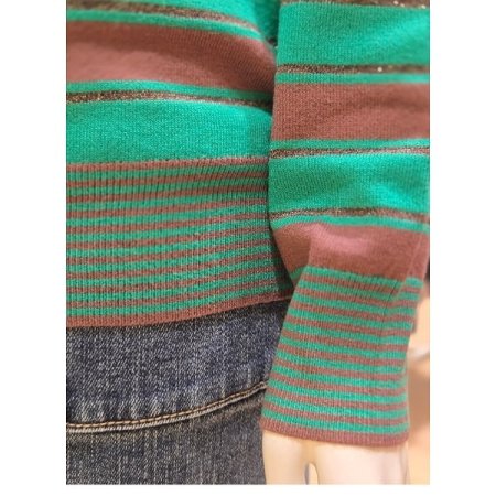 터틀넥 글리터 스트라이프 니트