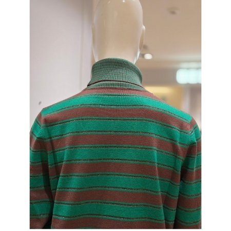 터틀넥 글리터 스트라이프 니트