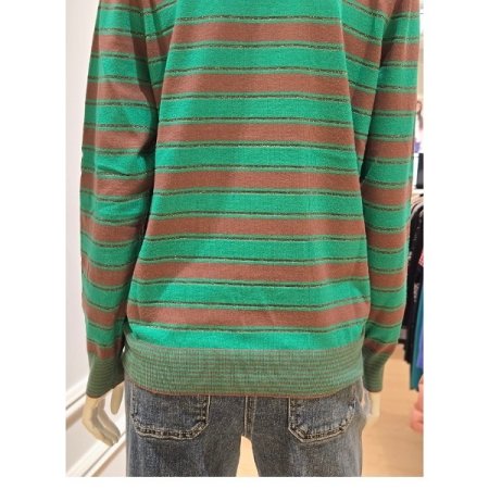 터틀넥 글리터 스트라이프 니트