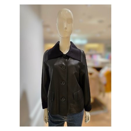 니트 카라 양가죽 자켓