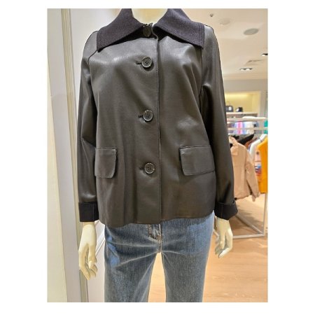 니트 카라 양가죽 자켓