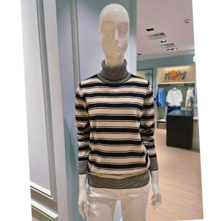 글리터 스트라이프 폴라 니트