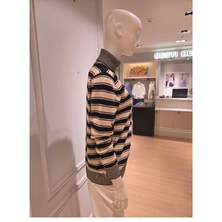 글리터 스트라이프 폴라 니트