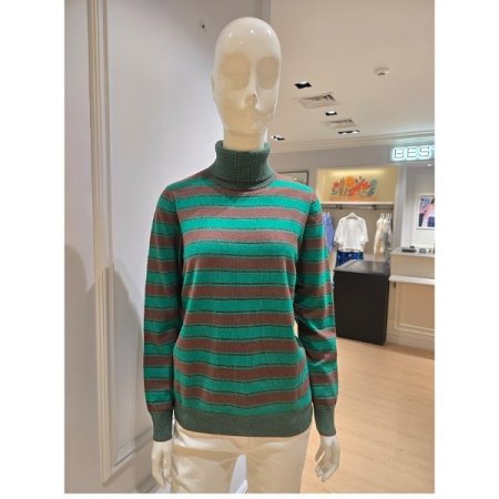 글리터 스트라이프 폴라 니트