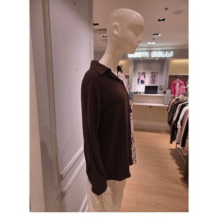 하프 언발 프린팅 블라우스