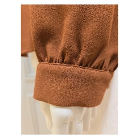 메탈 장식 핀턱 블라우스